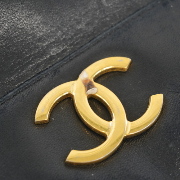 [3ye5573] Auth Chanel Shoulder Bag Triple Coco Lambskin Black Gold metal - Picture 7 of 14